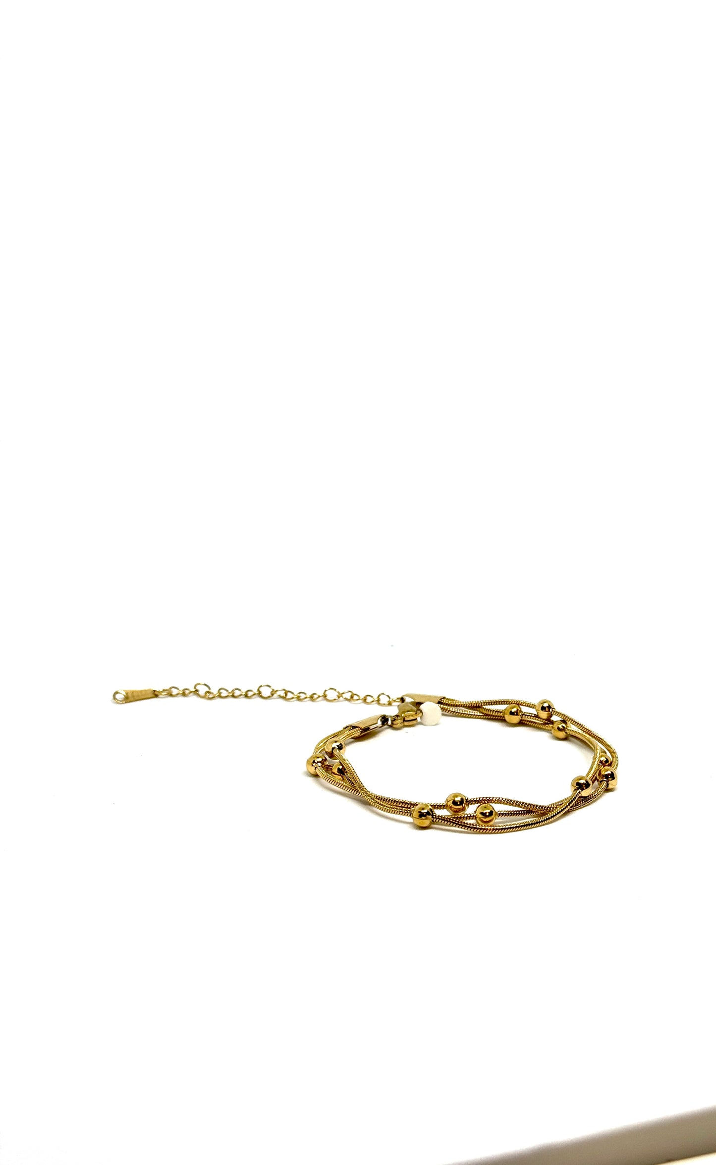 Golden Orbit Beaded Multi-Strand Bracelet