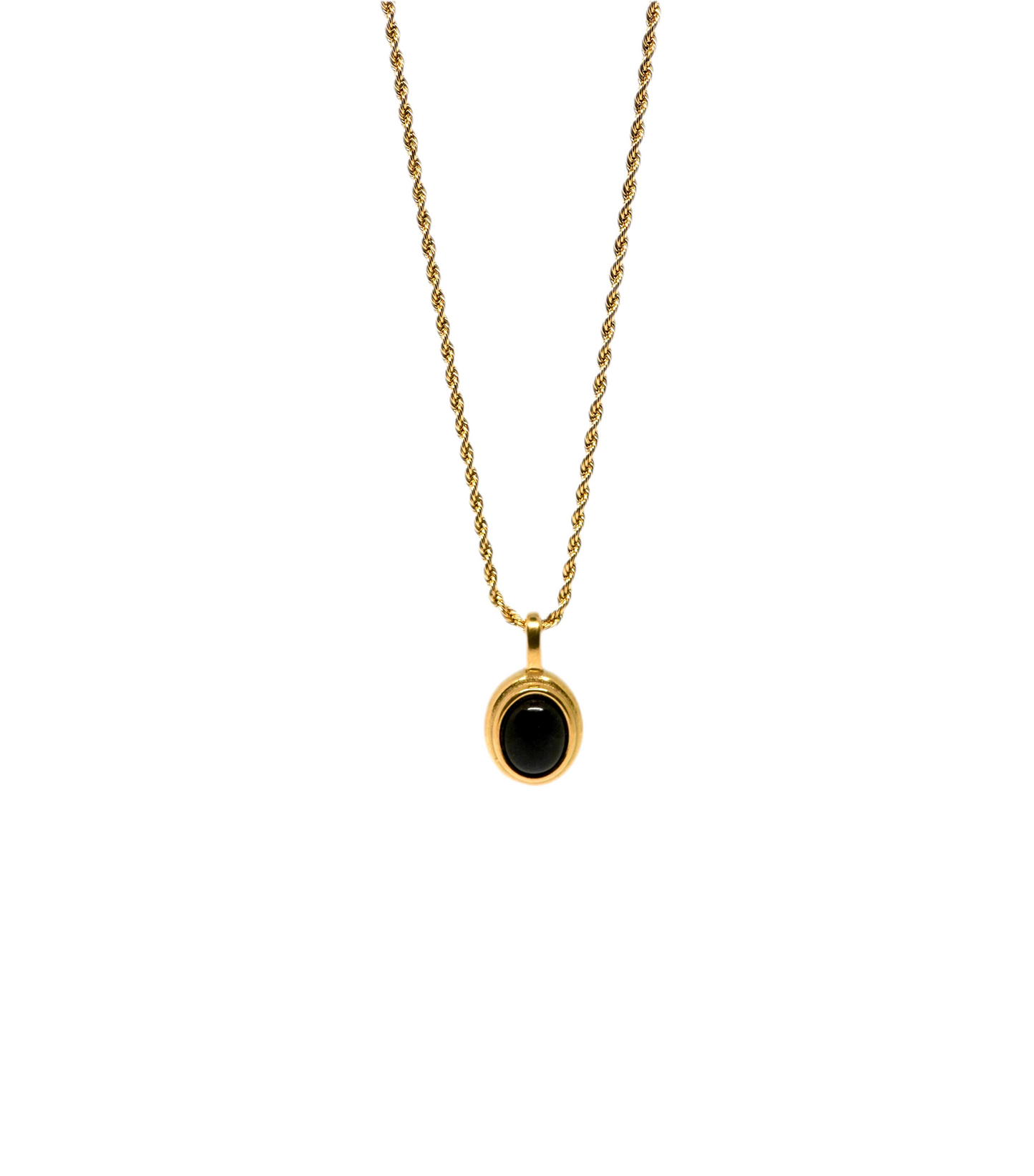 Twisted chain black pendant necklace