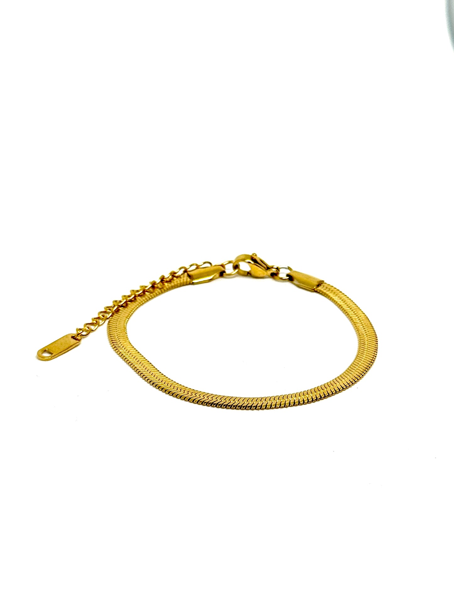 Golden Sleek Herringbone Bracelet