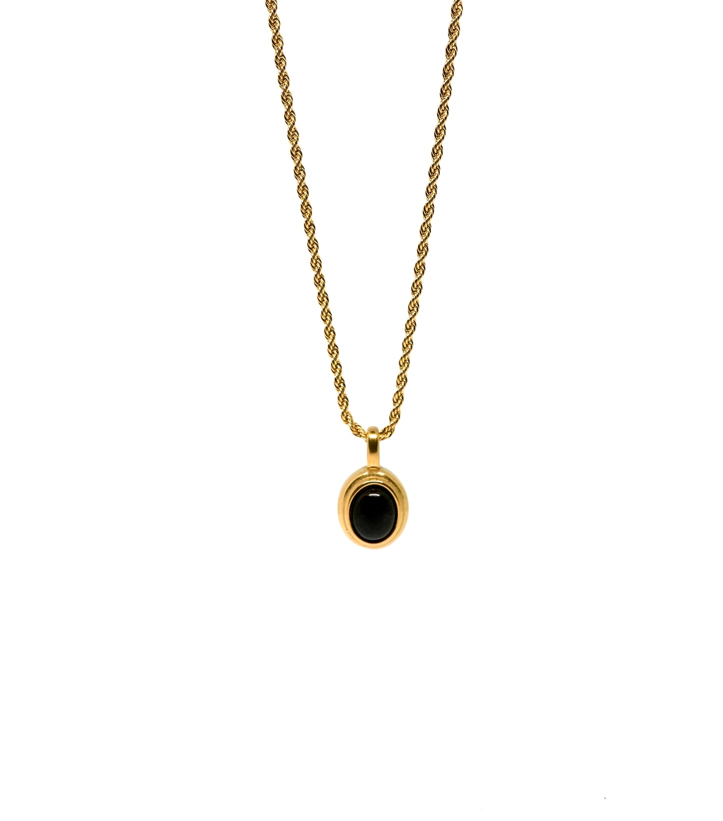 Twisted chain black pendant necklace
