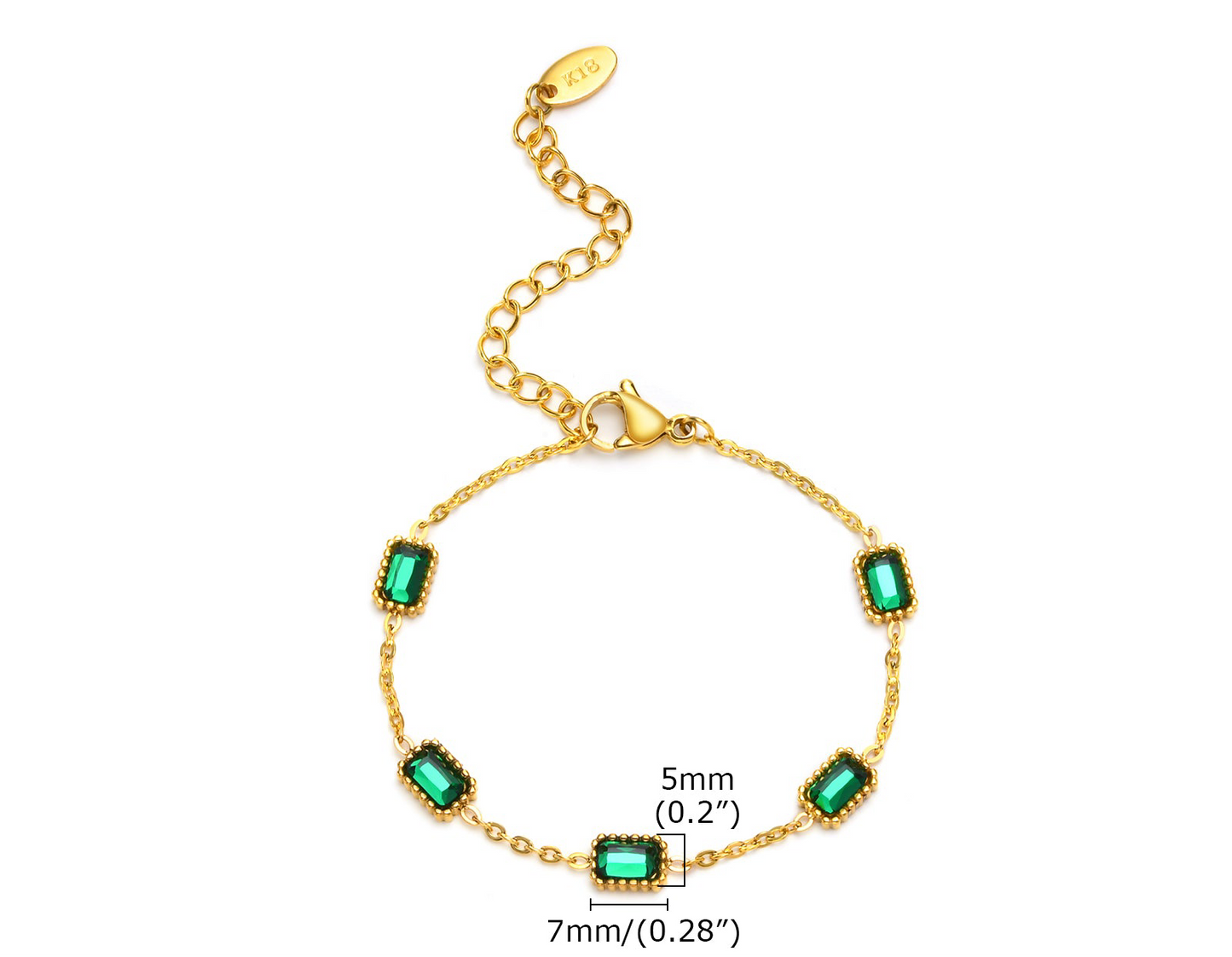 Elegant Green Stone Bracelet