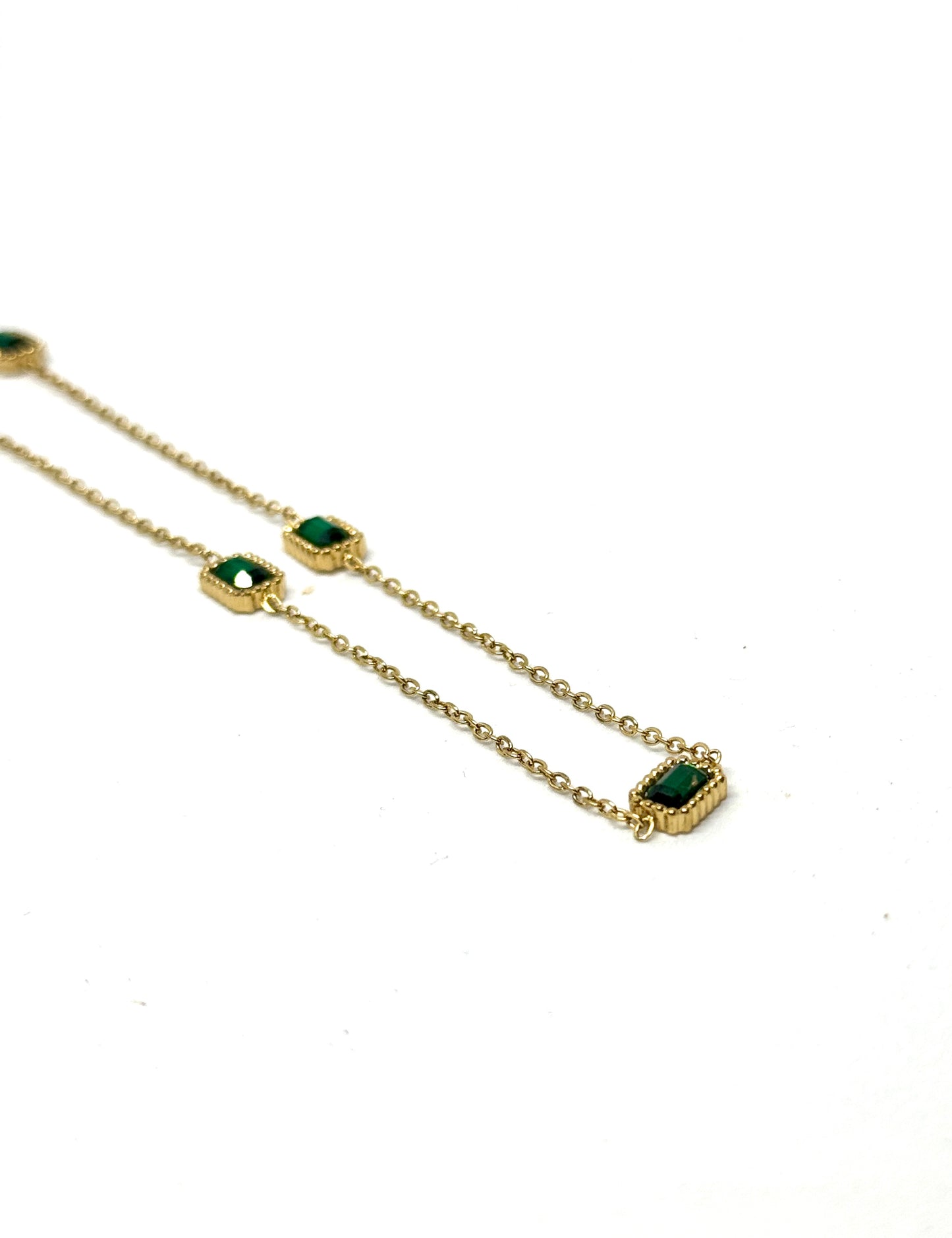 Regal Emerald Charm Necklace