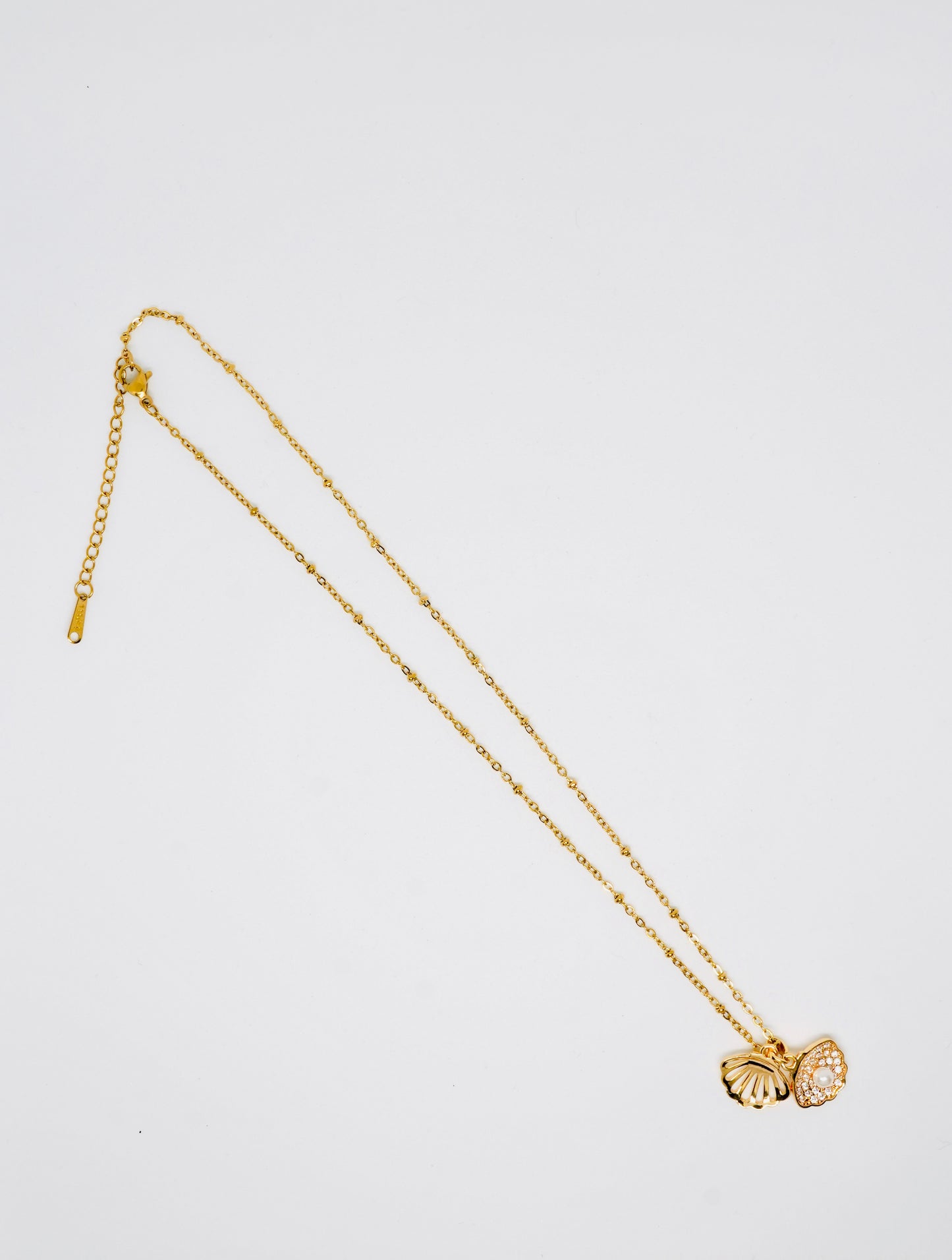 Beach Simple Style Inlay Starfish Shell Fish Tail Artificial Pearls Zircon Pendant Necklace