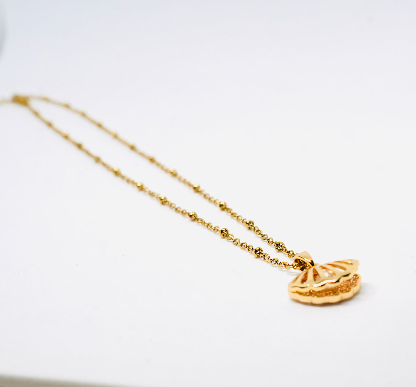 Beach Simple Style Inlay Starfish Shell Fish Tail Artificial Pearls Zircon Pendant Necklace
