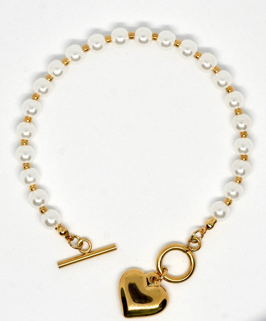 Simple Style Commute Heart Shape Pendant bracelet