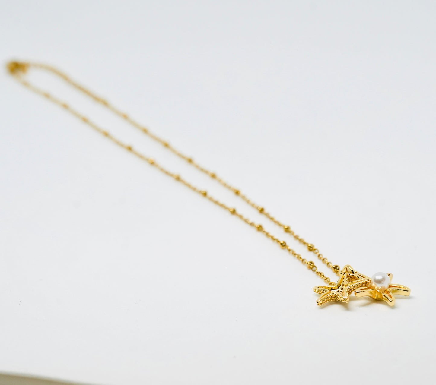 Beach Simple Style Beaded Starfish Shell Fish Tail Pendant Necklace