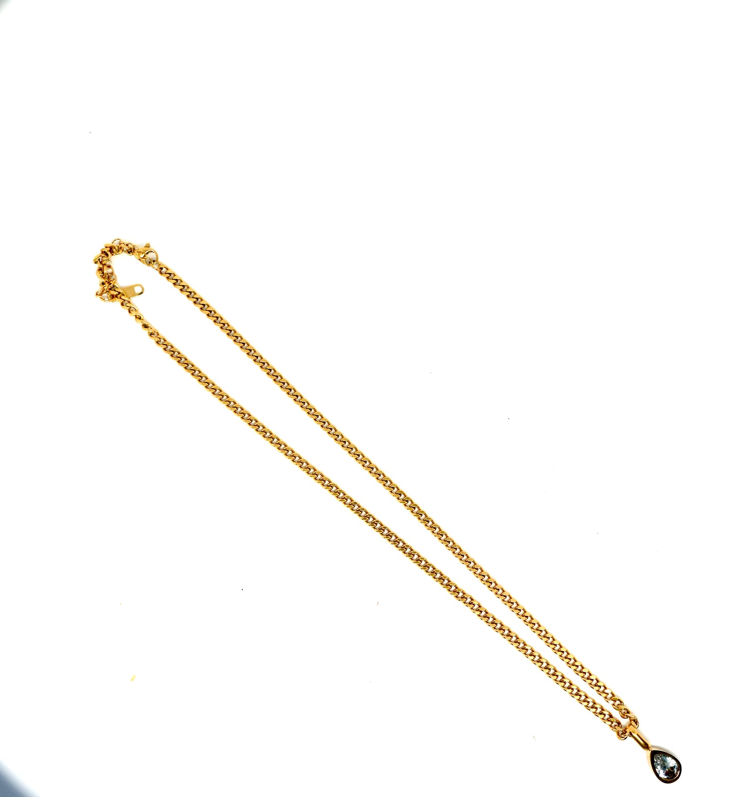 Ig Style Simple Style Oval Zircon Inlay Pendant Necklace Long Necklace