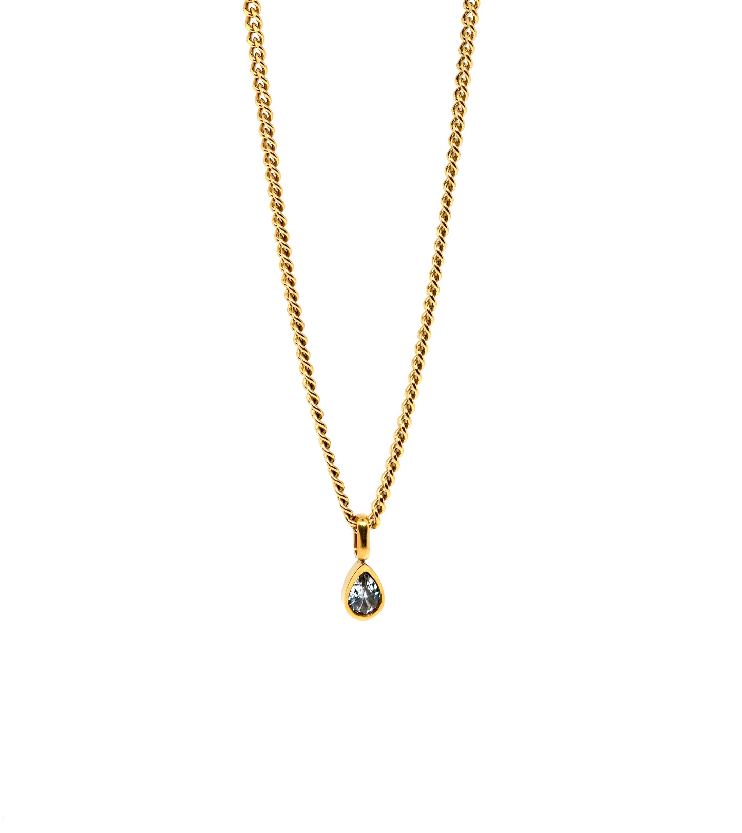 Ig Style Simple Style Oval Zircon Inlay Pendant Necklace Long Necklace