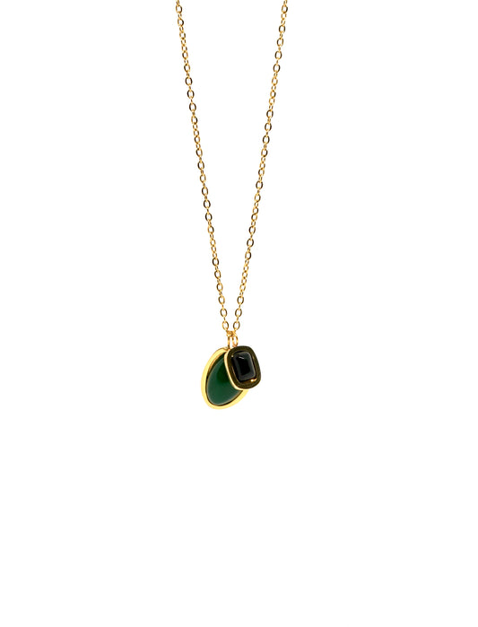 Emerald Twin Pendant necklace
