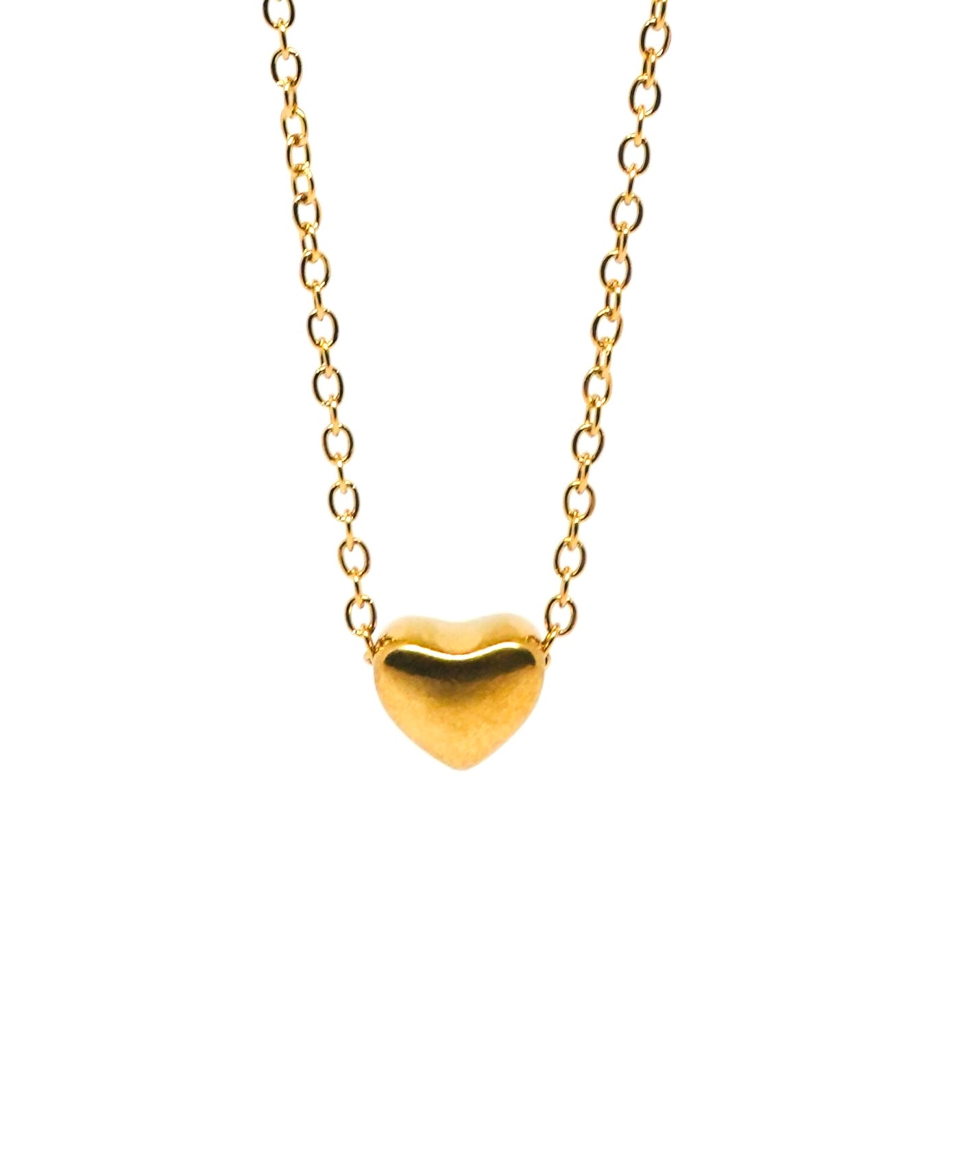 Simple Style Heart Shape 316L Three-Dimensional Pendant Necklace