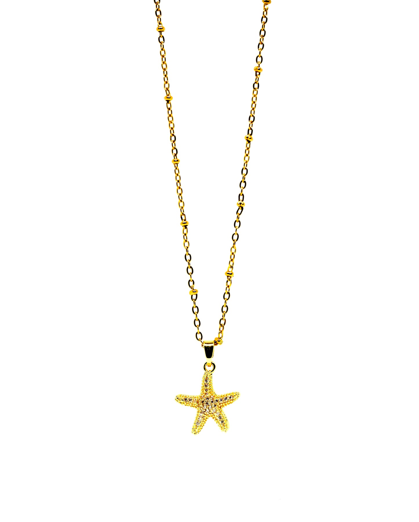 Beach Simple Style Beaded Starfish Shell Fish Tail Pendant Necklace