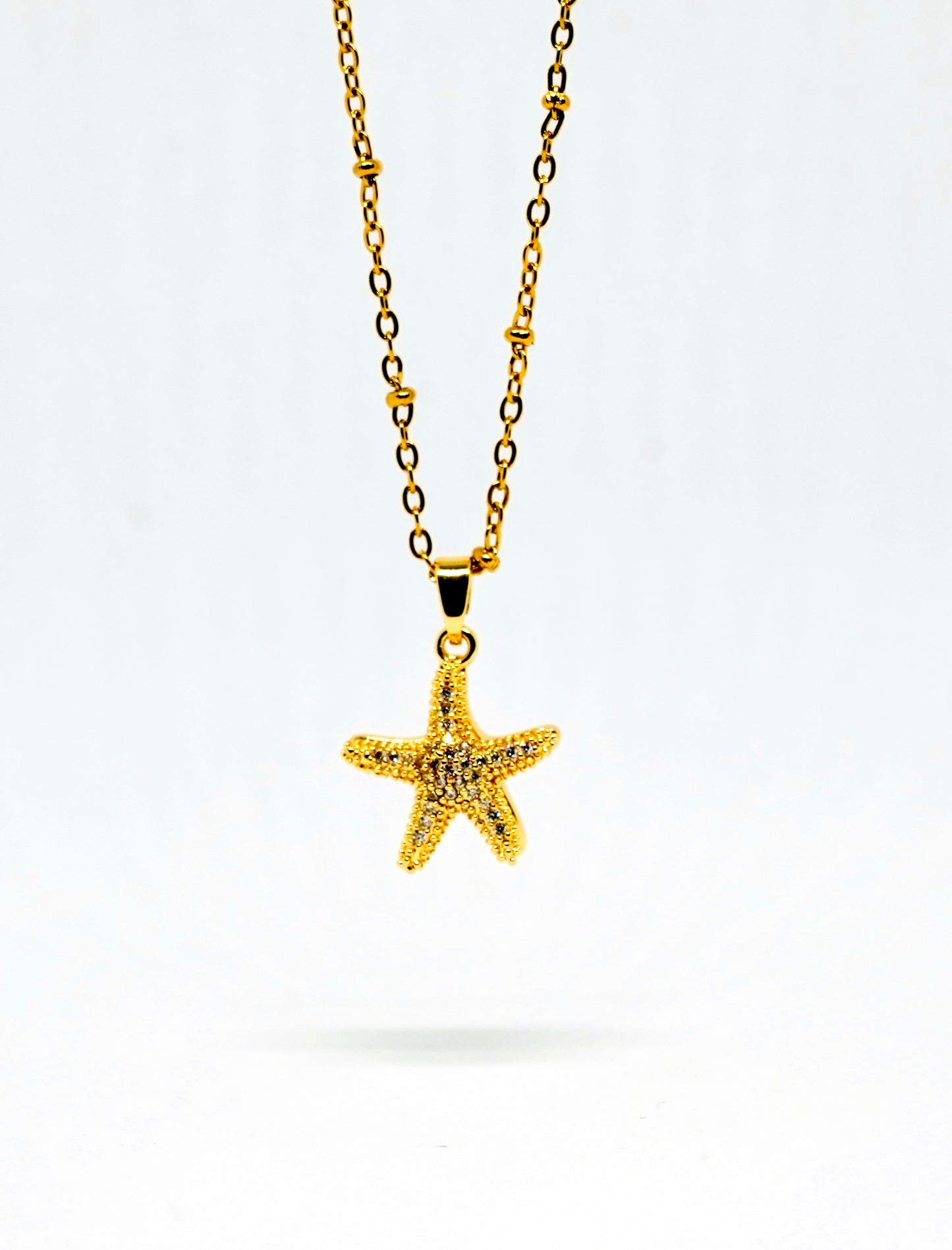 Beach Simple Style Beaded Starfish Shell Fish Tail Pendant Necklace