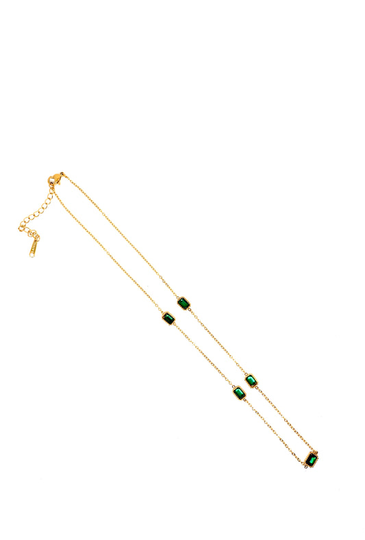 Regal Emerald Charm Necklace