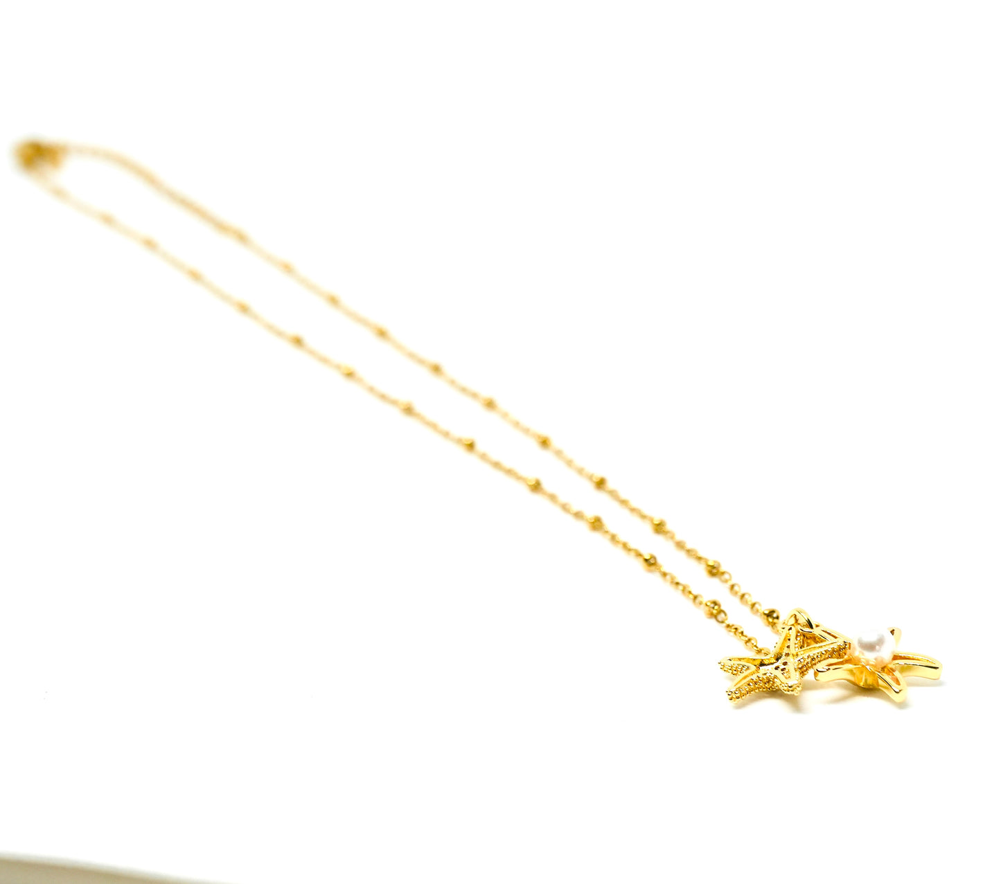 Beach Simple Style Beaded Starfish Shell Fish Tail Pendant Necklace