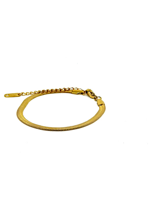 Golden Sleek Herringbone Bracelet