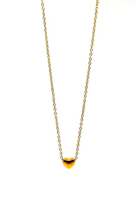 Simple Style Heart Shape 316L Three-Dimensional Pendant Necklace