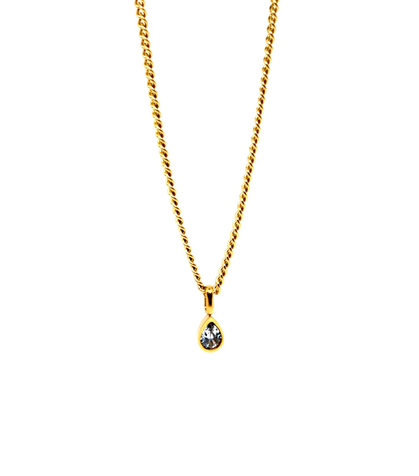 Ig Style Simple Style Oval Zircon Inlay Pendant Necklace Long Necklace