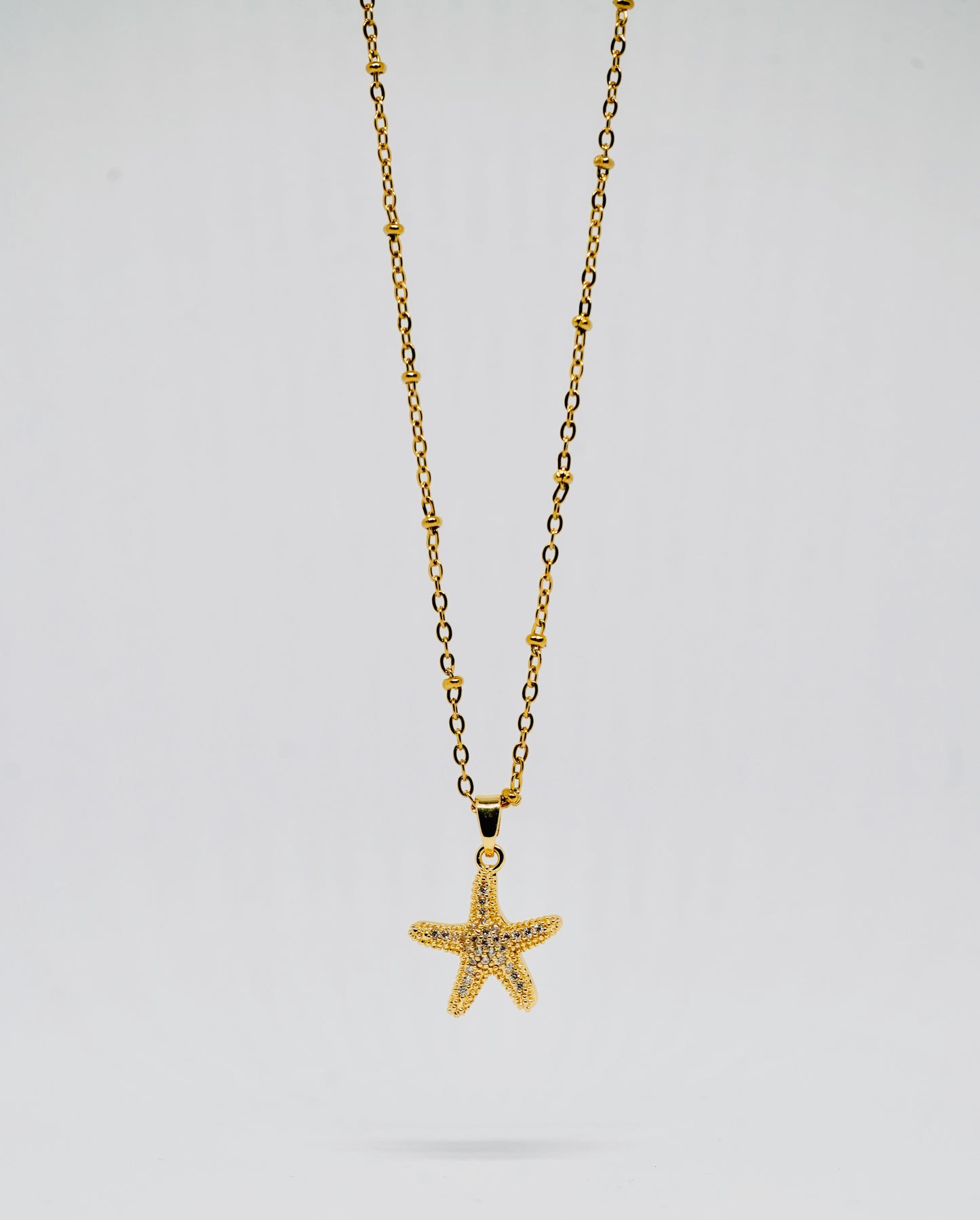 Beach Simple Style Beaded Starfish Shell Fish Tail Pendant Necklace