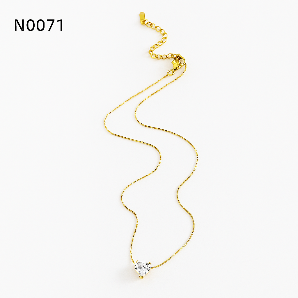 Simple Heart Shape Acrylic Artificial Rhinestones  Pendant Necklace