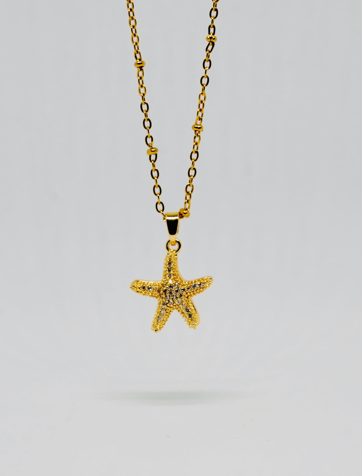 Beach Simple Style Beaded Starfish Shell Fish Tail Pendant Necklace