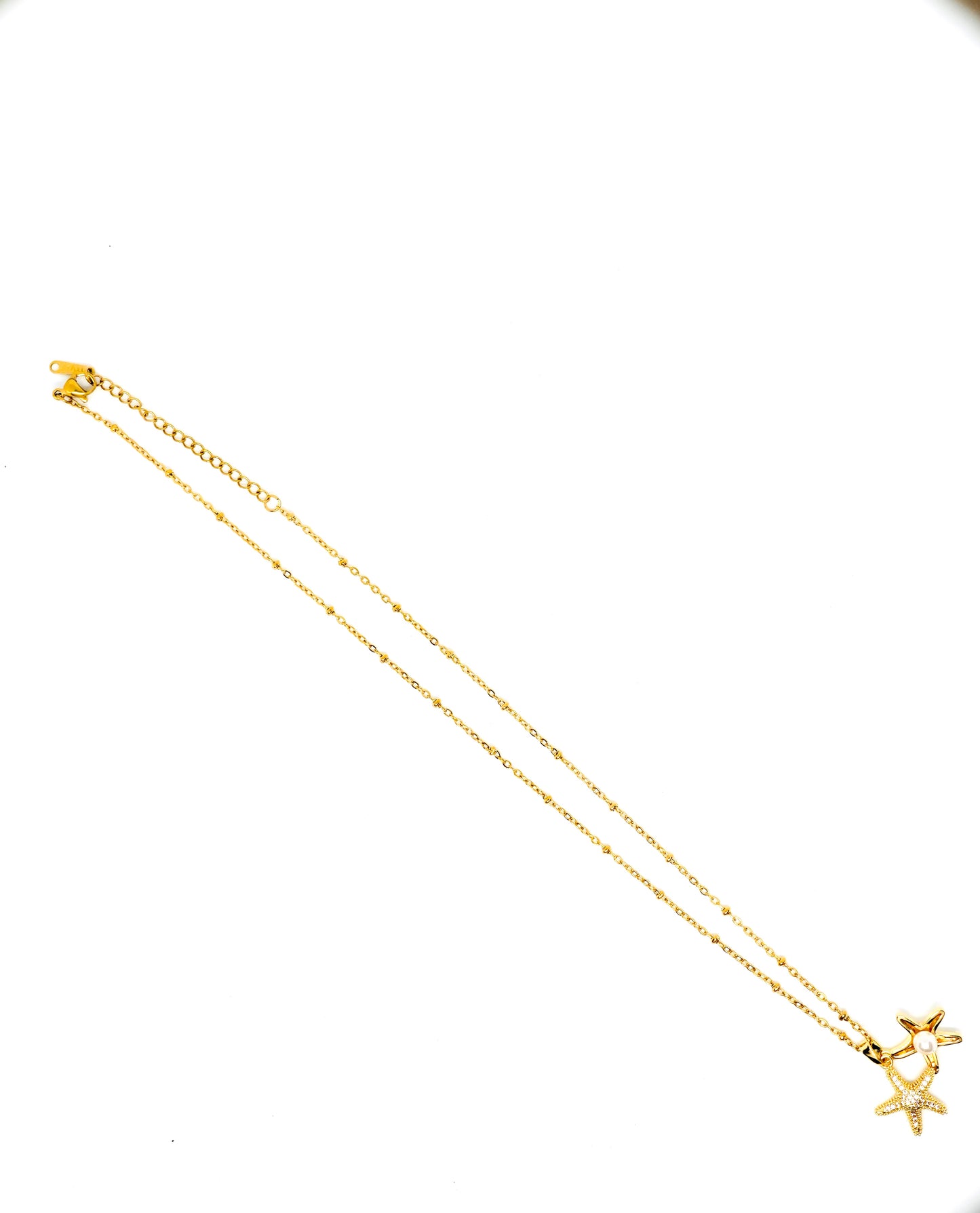 Beach Simple Style Beaded Starfish Shell Fish Tail Pendant Necklace